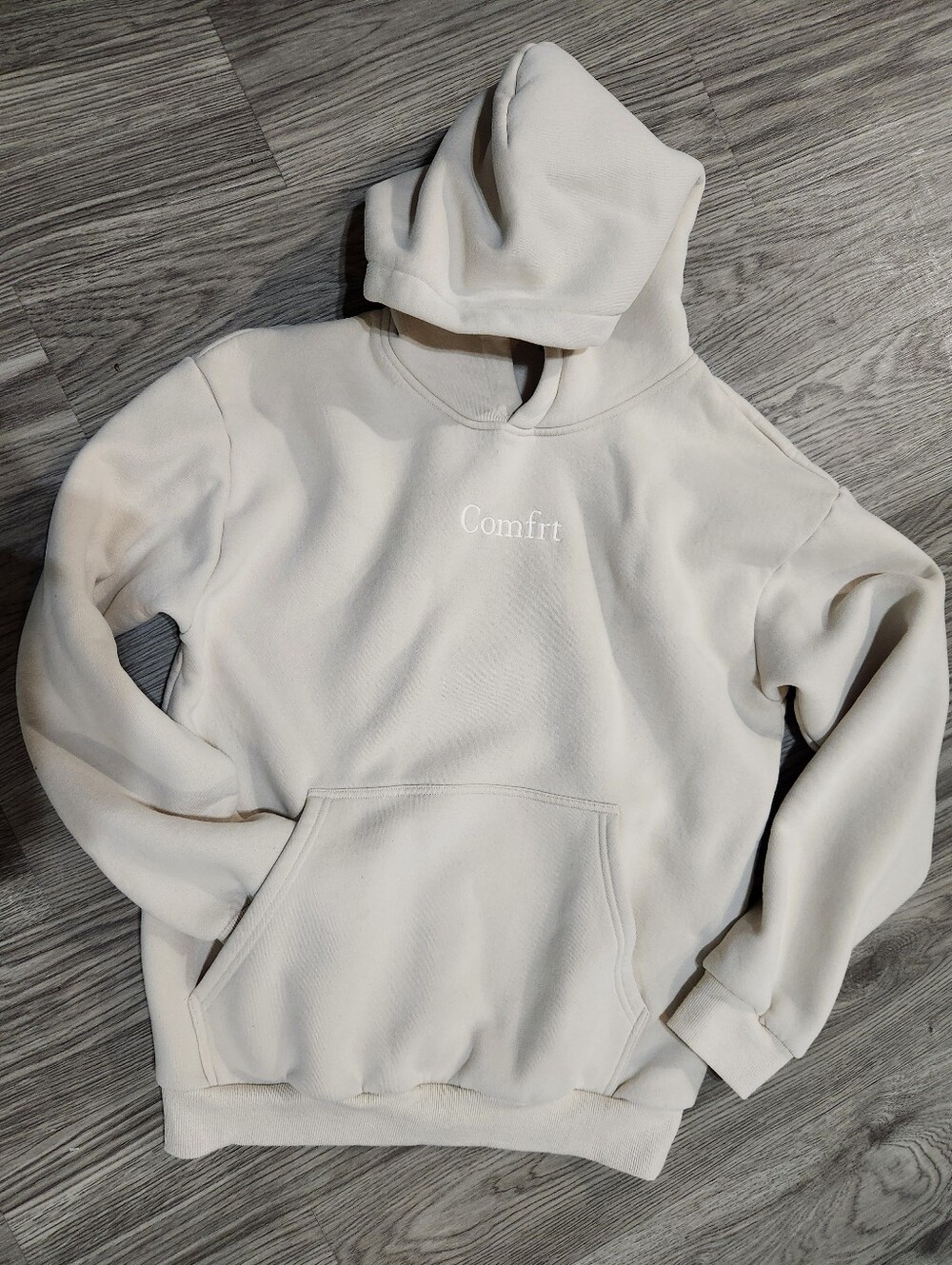 Men's Cream Comfrt Pullover Size M Hoodie